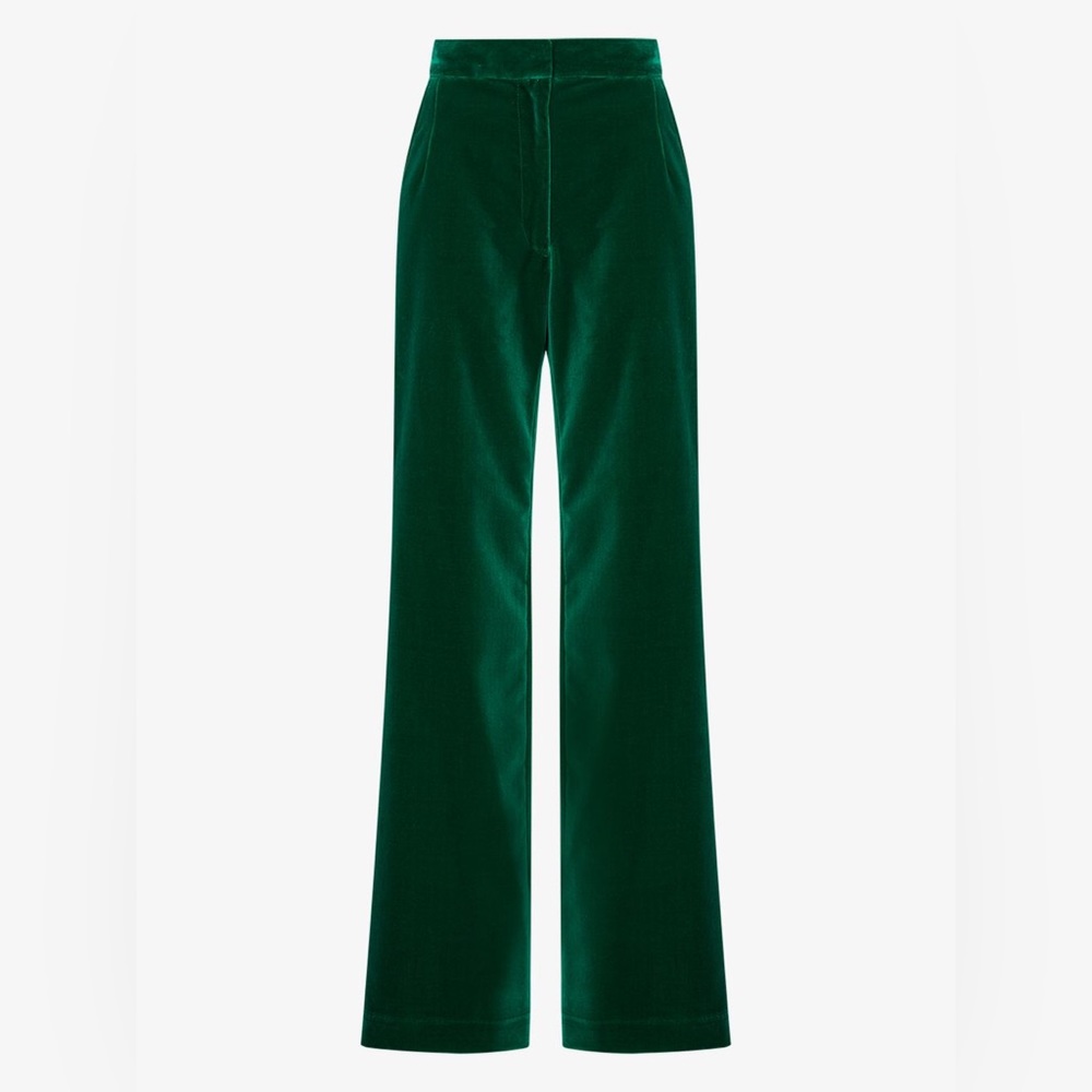 Dries Van Noten green velvet trousers 38
